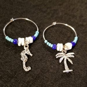 Silver/ Beaded Wine Glass Charms